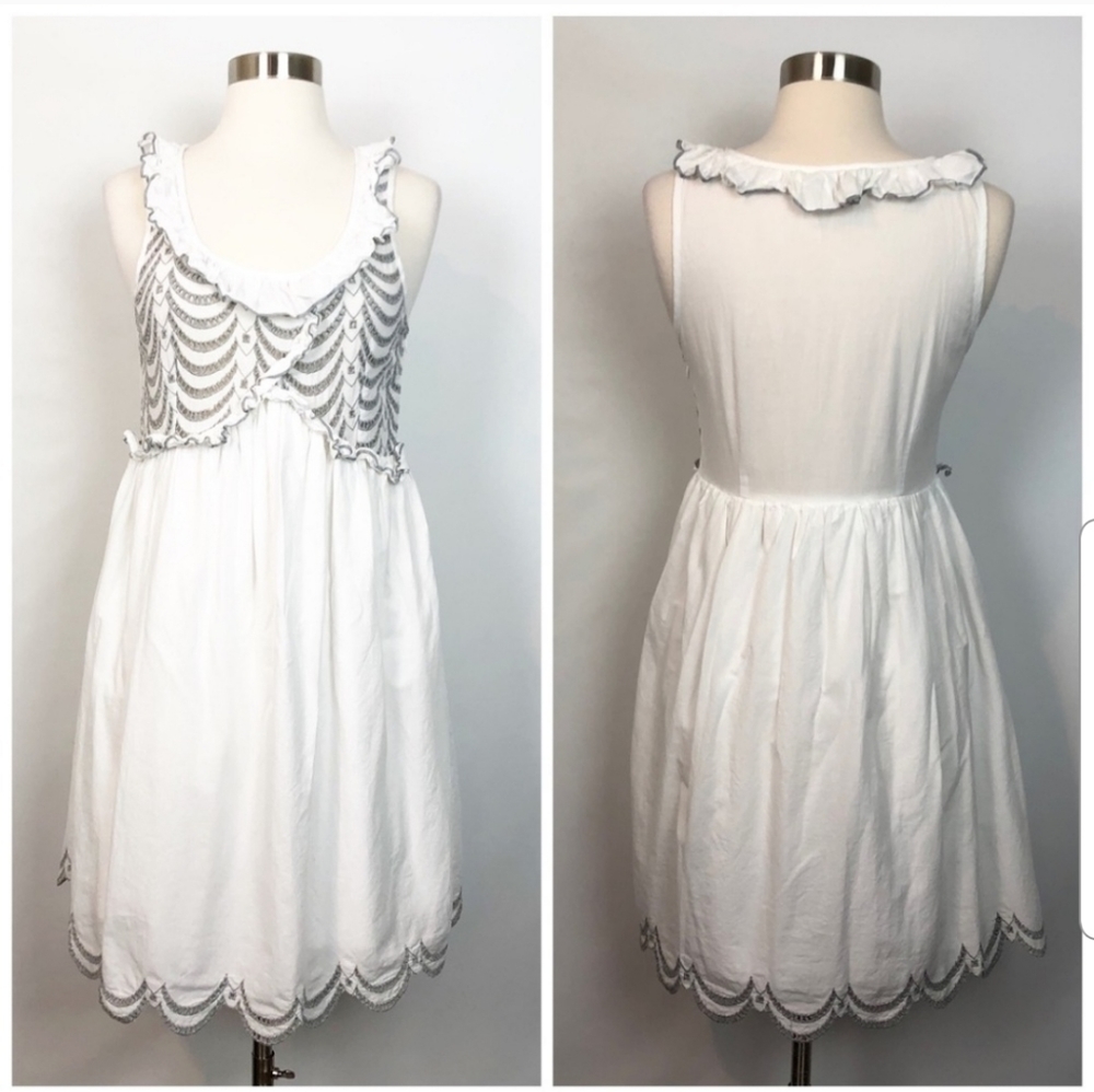 Anthropologie Ryu White Eyelet Ruffle Dress